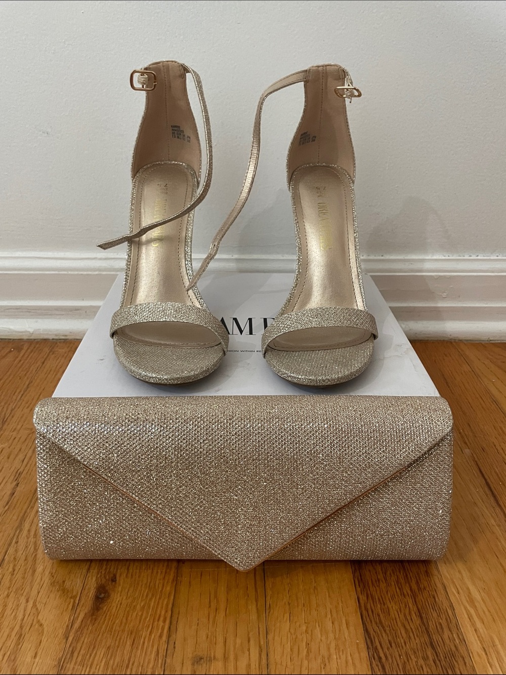 Gold Heels and Clutch Set